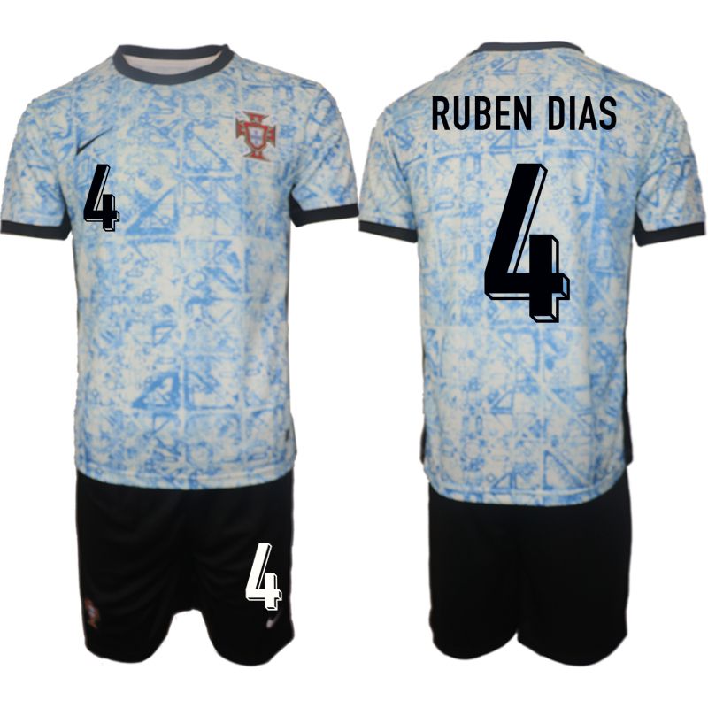 Men 2024-2025 Season Portugal away black #4 Soccer Jersey